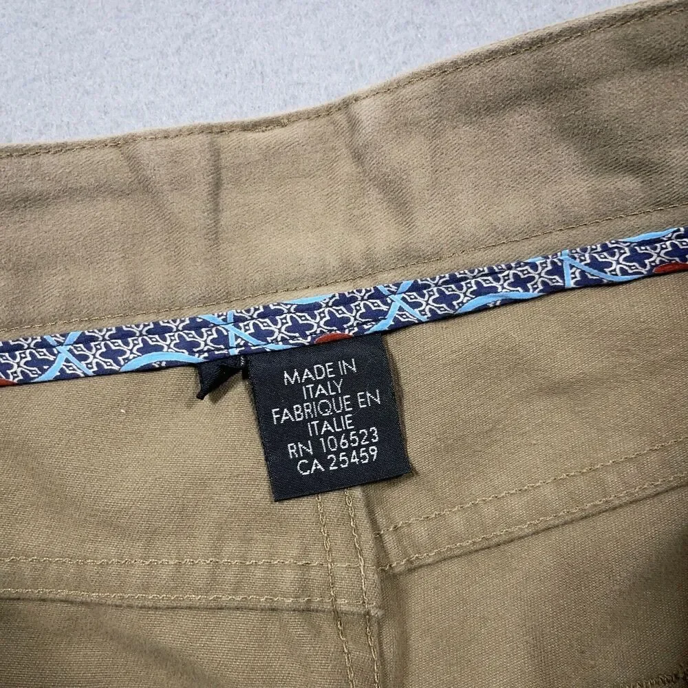 Ted Baker London Pants Men 33 Straight Tan Khaki Cotton Made In Italy Classic‎